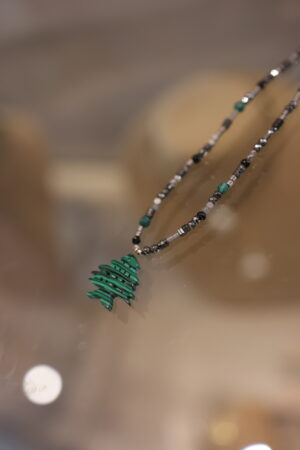 Necklace Hematites Stones With Malakite Cedar