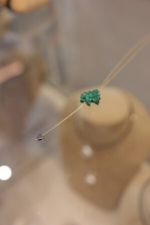 Gold Chain With Malakite Cedar And Hematites Heart