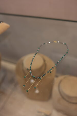 Malakite And Hematites Stones With Gold Mini Chains