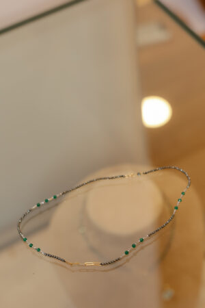 Green Onyx And Hematites Stones With 4 Oval Motifs