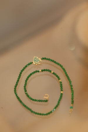 Bracelet Double Layer Agathes Stones With Emaille Cedar