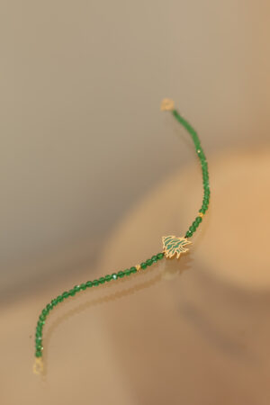 Bracelet Agathes Stones With Emaille Cedar